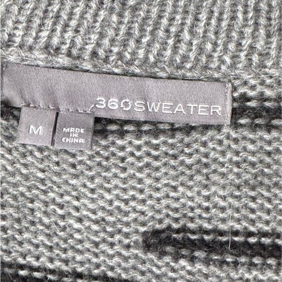 360 Sweater Size Medium Long Wool Alpaca Blend Gray Sweater Open Cardigan Boho - Picture 4 of 10